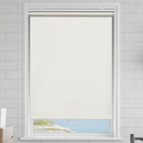 AOSKY Cordless Roller Shades Blackout Blinds for Windows Room Darkening Rolled Up Shades with Spring System, UV Protection Window Shades Door Blinds for Home and Office (23" W x 72" H, Ivory)