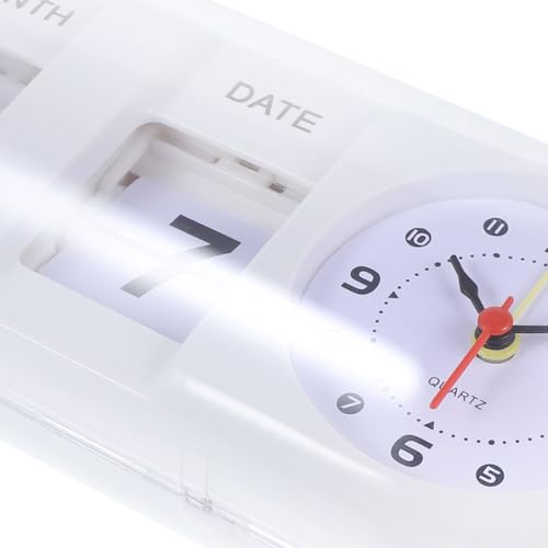 1Pc Manual Flip Desk Clock Perpetual Calendar Plastic Date Display Home Office Desktop Calendar Clock for Dorm Room Decor