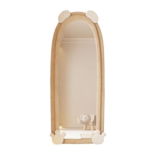 Decorative Full-Length Mirror, Floor, Bear Dressing, Clothing Store Fitting, Home Bedroom for Living Room(Black)