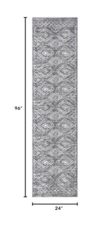 Washable Runner Rug 2x8 ft Non-Slip Hallway Runners, Grey