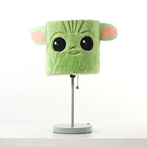 Star Wars The Mandalorian “The Child” Plush Shade Table Lamp ,Green Kids Bedroom & Playroom Lighting Décor