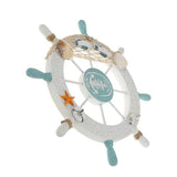 Rienar Nautical Beach Wooden Boat Ship Steering Wheel Fishing Net Shell Fish Home Wall Décor(11" Diameter)