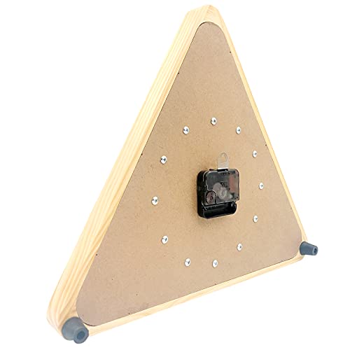 Yuanhe Billiards Pool Ball Clock - 14Inch Triangle Pool Table Cool Wall Clock with Solid Wood Frame,Great for Billiards Room,Pool Room,Game Room,Bar