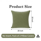 Chenille Lumbar Pillow Covers 20x20 inch Olive Sage Green