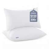 Leeden 12x20 Pillow Inserts Pack of 2, Fluffy Lumbar Throw Pillow Inserts, Soft Rectangle Decorative Throw Pillows for Couch, Sofa, Bed, and Home Decor White Pillows