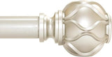 Champagne Gold Curtain Rod for Windows 28 to 48 Inches(2.3-4ft), 1" Diameter Heavy-Duty Adjustable Decorative Curtain Rod with Striped Twisted Finials - for Living Room Bedroom (Modern Home Decor)