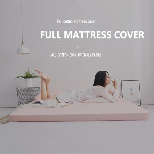 Bohemian Futon Floor Mattress Cover Zippered, Comfy Futon Covers Slipcovers, Full Wrap Japanese Futon Mattress Protector Cover Comfortable Sleeping Pad Cover Washable,C,150x200cm/59x79in