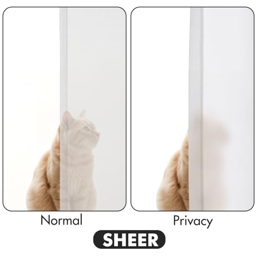 MIULEE White Privacy Sheer Curtains that Let Light in 84 Inches Long Non-See-Through Semi Sheer Curtains Light Filtering Window Curtains Drapes for Living Room Bedroom 2 Panels Set