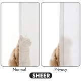 MIULEE White Privacy Sheer Curtains that Let Light in 84 Inches Long Non-See-Through Semi Sheer Curtains Light Filtering Window Curtains Drapes for Living Room Bedroom 2 Panels Set