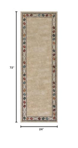 Lahome Modern Bordered Kitchen Runner Rugs Non Skid Washable, 2x6 Runners for Hallways Non Slip Ultra-Thin Hallway Rug, No Shedding Soft Carpet for Entryway Laundry Room Bedroom (2x6ft,Beige)