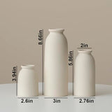 Ceramic Vase Set-3, Small Flower Vases for Decor, Modern Boho Farmhouse Style, Decorative Vases for Pampas Grass & Dried Flowers, Distressed Finish (Beige)
