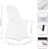 HAINARverS Stretch Spandex Folding Chair Covers 30PCS Universal Fitted Chair Cover Protector for Wedding,Party, Banquet, Holidays, Celebration, Decoration(White, 30 PCS)