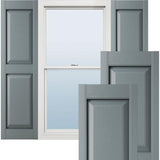 12"W x 43"H Lifetime Vinyl, Standard Two Equal Panels, Raised Panel Shutters, w/Installation Shutter-Lok's & Matching Screws (Per Pair), Storm Cloud