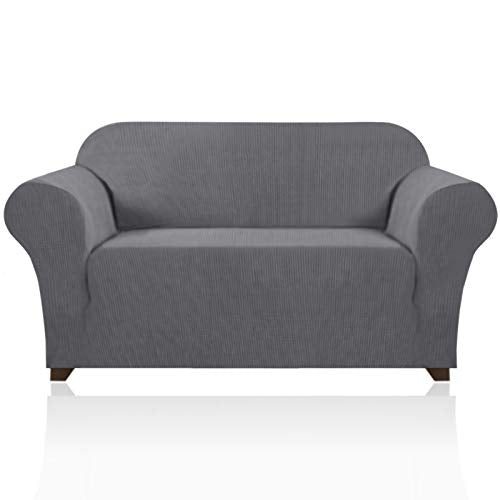 PrinceDeco Stretch Loveseat Sofa Cover Bundle T Cushion Loveseat Slipcover, Gray