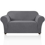 PrinceDeco Stretch Loveseat Sofa Cover Bundle T Cushion Loveseat Slipcover, Gray
