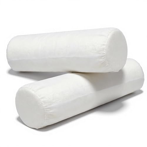 Cylinder Bolster Pillow Insert Set of 2,(6×17in) Premium Round Bolster Pillow Insert,Cylindrical Pillows,Used for Decorative Pillows Cover's Foam-Filled Inserts(ONLY Insert)