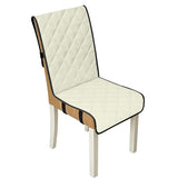 Beige Chair Cover Dining Room Seat Covers Waterproof Chair Cushion with Straps 18.5x58.2 Inch Versatile Washable Soft Protectors for Armless Dining Chairs Set of 1