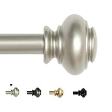 H.VERSAILTEX Window Curtain Rods for Windows 28 to 48 Inches Adjustable Decorative 3/4 Inch Diameter Single Window Curtain Rod Set with Classic Finials, Nickel