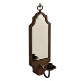 SOFFEE DESIGN Mirrored Wall Candle Holder - Antique Copper Sconce for Taper Candles, Elegant Hanging Decor