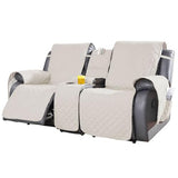 Loveseat Recliner Cover with Console, Waterproof Non-Slip Recliner Cover with Elastic Straps, Sofa for Double Reclining Sofa Furniture Protector for Kids, Pets, Loveseat Covers