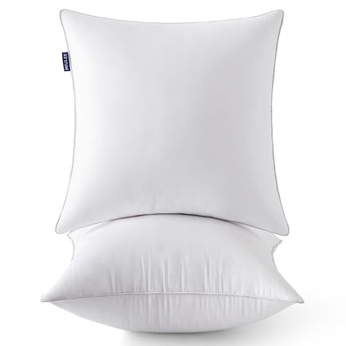 MIULEE 18 x 18 Pillow Inserts (Set of 2) -Decorative Throw Pillows for Couch Sofa with 100% Cotton Covers
