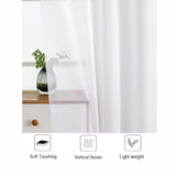 LIVEKID White Sheer Curtains 84 Inches Long 2 Panels - Light Filtering Breathable Voile Textured Sheer Curtains for Bedroom/Living Room, Rod Pocket Soft Elagant & Airy Solid Drapes, W42 x L84