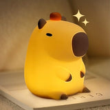 LEDHOLYT Capybara Cute Night Light for Kids, Rechargeable LED Dimmable Silicone Nightlight for Kids,Funny Light Up Capibara,Squishy Capybara Lamp Xmas Gifts