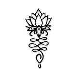 Xedatric Lotus Flower Wall Decor – Black Metal Yoga Wall Art with Lotus Design, Spiritual Home Décor Sculpture for Meditation Spaces, Living Room, Bedroom, Office