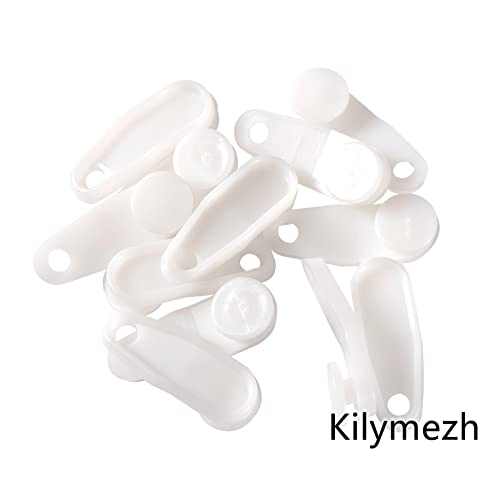 White Traverse Rod Slides Curtain Track Glider Hooks for Curtains(50 Pack)…