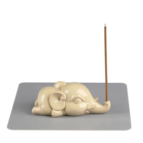 Cacukap Cute Elephant Incense Burner, Incense Holder for Sticks, Elephant Theme Incense Tray, Adorable Home Decoration, Unique Gifts Idea for Elephant Lover