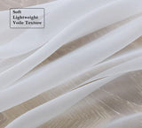 PI White Sheer Curtains 63 Inch Length with Grommet Top,Short Voile Textured Sheer Curtain for Kitchen/Dining Room/Living Room 2 Panels (W42 X L63, Optical White)