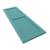 18"W x 47"H True Fit PVC Two Panel Chevron Modern Style Fixed Mount Shutters, Pure Turquoise (Per Pair - Hardware Not Included)