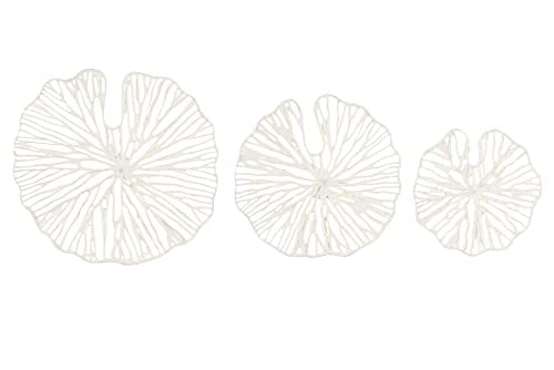 Creative Co-Op Handmade White Coral Shaped Paper & Metal Wall Décor (Set of 3 Sizes)