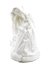 Vickerman Ice Palace Lighted White and Silver Angel Christmas Tree Topper with Clear Lights, 12"