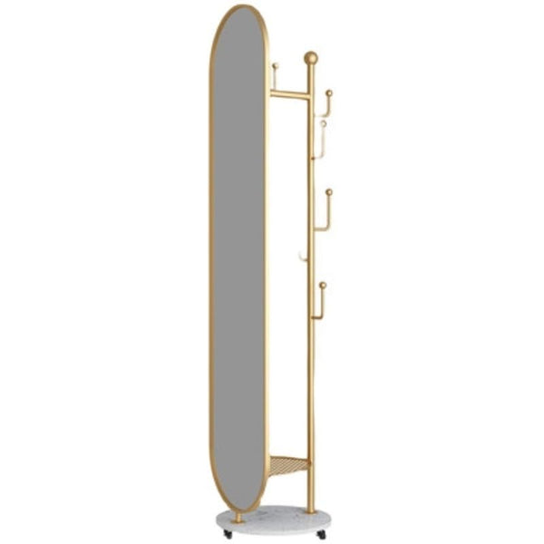Full Body Mirror, Home Bedroom Full-Length Floor-to-Ceiling Mirror Light Luxury Dressing Mirror Hanging Clothes Hanger Integrated Rotating Fitting Mirror,Bedroom Furniture (Color : A)