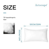 Artscope Outdoor Waterproof Throw Pillows Inserts Set of 2, Premium Fluffy Decorative Square Form Cushion Stuffer Inner Soft for Patio Furniture Garden Bench Tent Couch Balcony, 12x20 Inch
