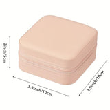 PU Leather Small Jewelry Box, Travel Portable Jewelry Case for Ring, Pendant, Earring, Necklace, Bracelet Organizer Storage Holder Boxes-Purple