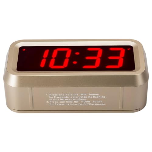 Alarm Clock for Bedrooms, LED Digital Clock Battery Operated Small Wall Clock with 3 Level Brightness Adjustable,Snooze,12/24Hr,1.2" Digital Display for Desk, Bebside,Table, Travel