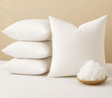 Square Throw Pillow Inserts (Pack of 4, 12"x12", White, Polyester) - Fluffy Decorative Cushion Fillers for Couch, Bed & Chair - Perfect for Styling, Back Support & Everyday Comfort