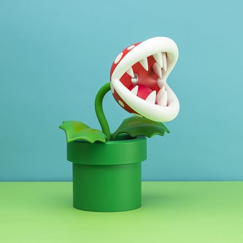 Nintendo Offical Licensed Super Mario Bros Piranha Plant LED Desk Light with Adjustable Head by Paladone, Collectible Gamer Gift Night Light