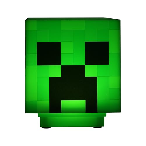 Paladone Minecraft Creeper Desk Light with Official Creeper Sounds, Handheld Night Light for Kids Room or Gamer Décor - Licensed Minecraft Gifts