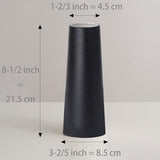 Black Ceramic Vase, 8.5 Inch Flowers Vase for Pampas Grass, Rustic Table Vase for Centerpieces, Simple Modern Vase for Home Office Decor - Matte Black