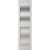Ekena Millwork Lifetime Vinyl LL1S12X04300WH Standard Cathedral Top Center Mullion, Open Louver Vinyl Shutters, w/Installation Shutter-Lok's & Matching Screws (Per Pair), 12"W x 43"H, White