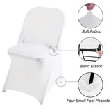 magalo 12 Pack White Spandex Folding Waterproof Chair Cover, Stretch Chair Cover Protector for Wedding, Party, Dining Banquet and Other Special Events