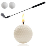 Golf Ball Birthday Candles, Golf Cake Topper & Mini Golf Club for Golf Birthday Party Decorations (White, Iron)