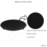 Hosley Set of 2 Black Iron Pillar Candle Holder Plates – 7-Inch Decorative Round Trays for Pillar Candles – Ideal for Weddings, Special Occasions, Home Décor, and Pedestal Displays