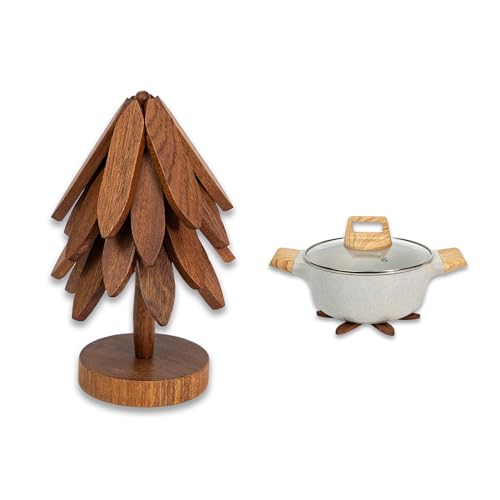 Yuoyar Wooden Tree-Shaped Trivets Set for Coffee Table, Kitchen