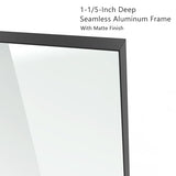 VocalStar 16 x 24 Inch Black Bathroom Mirror for Wall, Square Corner Rectangle Black Metal Framed Bathroom Vanity Mirror Modern Farmhouse, 1/4-inch Shatterproof Glass | Ultra-Flush Hanging