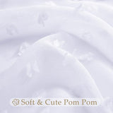 Guken White Sheer Curtains 84 Inch Length 2 Panels Sets for Living Room Bedroom 38 Inch Width Boho Drapes Light Filtering Pom Pom Curtains Semi Sheer Nursery Girls Rod Pocket,W38xL84