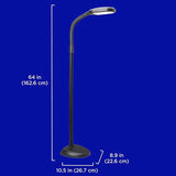 Verilux SmartLight Full Spectrum LED Modern Floor Lamp with Adjustable Brightness, Flexible Gooseneck and Easy Controls - Reduces Eye Strain and Fatigue - Ideal for Reading, Artists, Craft (Black)